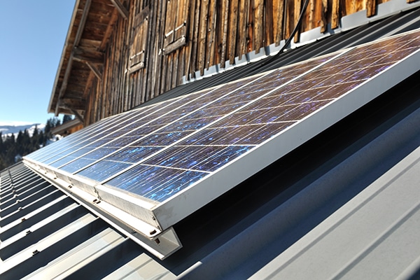 solar panels on house roof